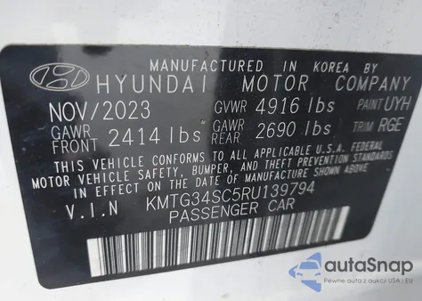 2024 Genesis G70 2.5T Awd из США, поврежденный, VIN KMTG34SC5RU139794